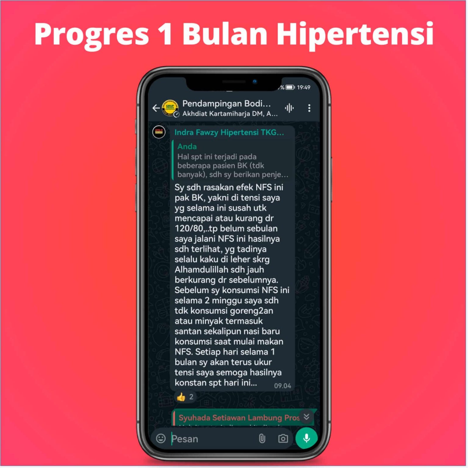 Testimoni Hipertensi Progress 1 Bulan